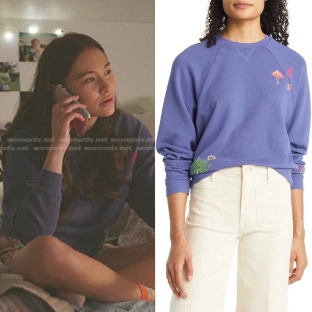 Marine Layer Claire Embroidered Cotton Sweatshirt | The Summer I Turned Pretty
